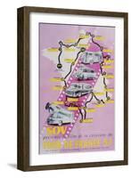 Poster Advertising the Film of the 'Tour De France 1957', 1957-null-Framed Giclee Print