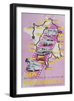 Poster Advertising the Film of the 'Tour De France 1957', 1957-null-Framed Giclee Print