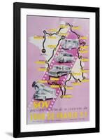 Poster Advertising the Film of the 'Tour De France 1957', 1957-null-Framed Giclee Print