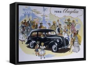 Poster Advertising the Ford Anglia Car-null-Framed Stretched Canvas