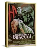 Poster Advertising the French Version of the Film, 'The Horror of Dracula'-French School-Stretched Canvas