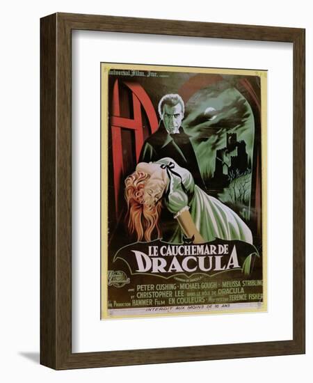 Poster Advertising the French Version of the Film, 'The Horror of Dracula'-French School-Framed Giclee Print