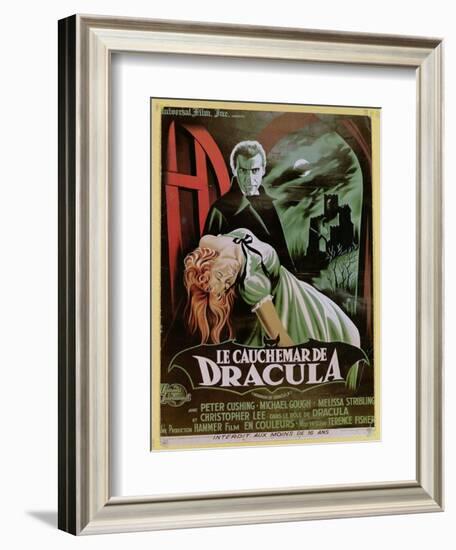 Poster Advertising the French Version of the Film, 'The Horror of Dracula'-French School-Framed Giclee Print