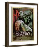 Poster Advertising the French Version of the Film, 'The Horror of Dracula'-French School-Framed Giclee Print