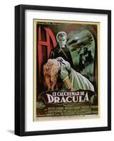 Poster Advertising the French Version of the Film, 'The Horror of Dracula'-French School-Framed Giclee Print