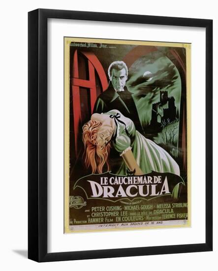 Poster Advertising the French Version of the Film, 'The Horror of Dracula'-French School-Framed Giclee Print