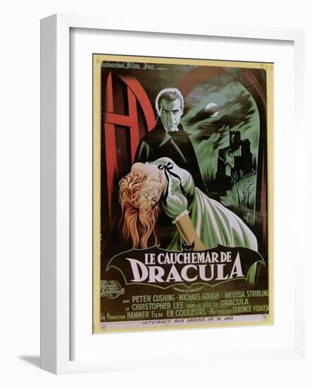 Poster Advertising the French Version of the Film, 'The Horror of Dracula'-French School-Framed Giclee Print