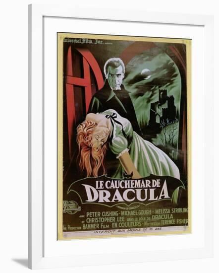 Poster Advertising the French Version of the Film, 'The Horror of Dracula'-French School-Framed Giclee Print