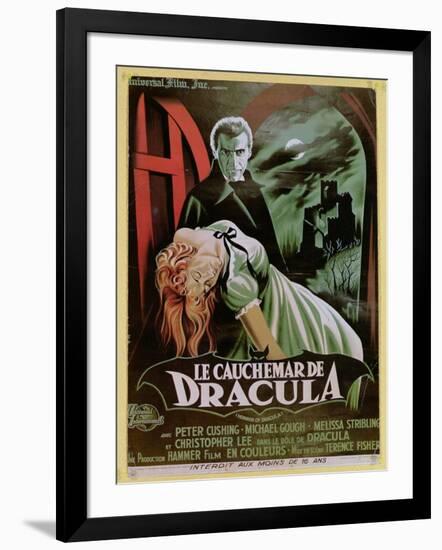 Poster Advertising the French Version of the Film, 'The Horror of Dracula'-French School-Framed Giclee Print