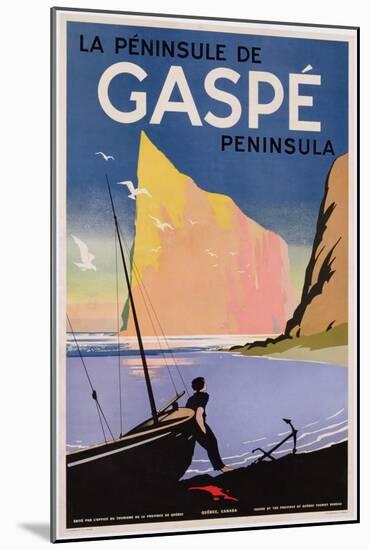 Poster Advertising the Gaspe Peninsula, Quebec, Canada, C.1938 (Colour Litho)-Canadian-Mounted Giclee Print