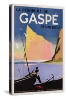 Poster Advertising the Gaspe Peninsula, Quebec, Canada, C.1938 (Colour Litho)-Canadian-Stretched Canvas