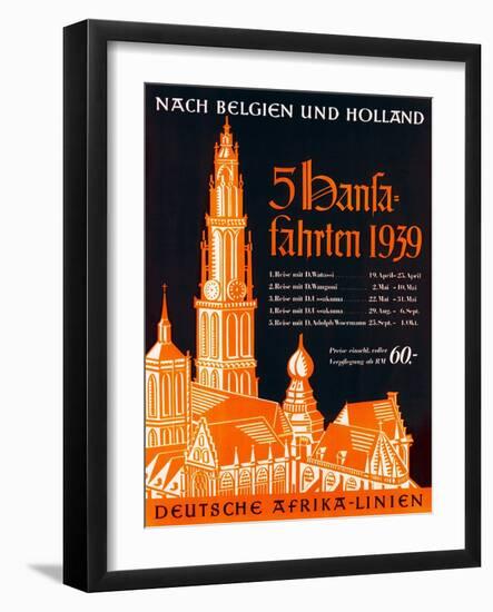 Poster Advertising the German Africa Lines, 1939-null-Framed Giclee Print