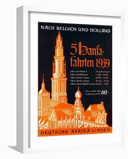 Poster Advertising the German Africa Lines, 1939-null-Framed Giclee Print