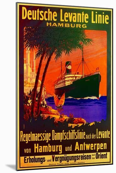 Poster Advertising the German Levantine Line, 1907-null-Mounted Giclee Print