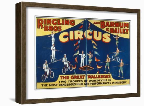 Poster Advertising the Great Wallendas at the 'Ringling Bros. and Barnum and Bailey Circus'-American-Framed Giclee Print