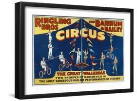 Poster Advertising the Great Wallendas at the 'Ringling Bros. and Barnum and Bailey Circus'-American-Framed Giclee Print