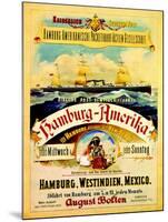 Poster Advertising the Hamburg American Line, 1883-German School-Mounted Giclee Print