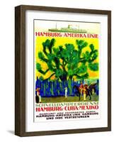 Poster Advertising the Hamburg American Line, 1923-null-Framed Giclee Print