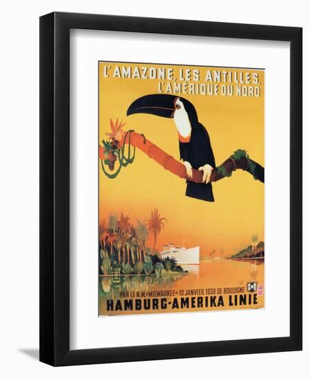 Poster Advertising the Hamburg-Amerika Linie-null-Framed Giclee Print