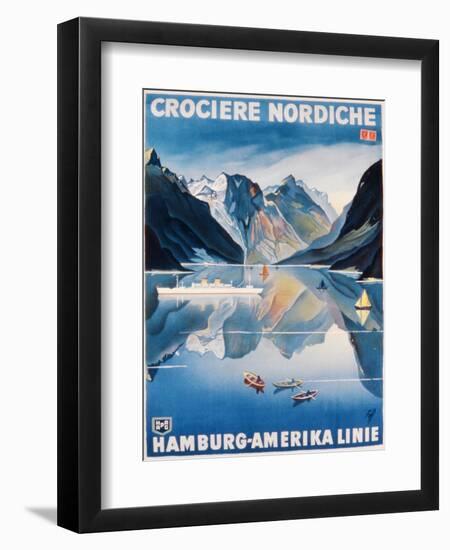 Poster Advertising the 'Hamburg-Amerika Linie'-German School-Framed Giclee Print