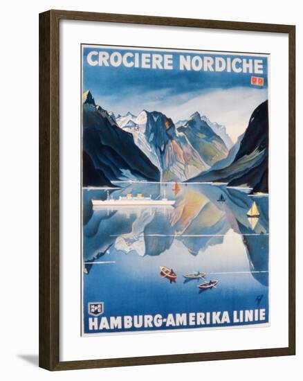 Poster Advertising the 'Hamburg-Amerika Linie'-German School-Framed Giclee Print