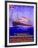 Poster Advertising the Hamburg Southern Line, 1925-null-Framed Premium Giclee Print