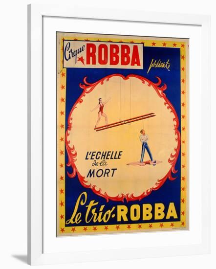 Poster Advertising the Ladder of Death at the 'Cirque Robba'-French School-Framed Giclee Print