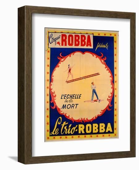 Poster Advertising the Ladder of Death at the 'Cirque Robba'-French School-Framed Giclee Print