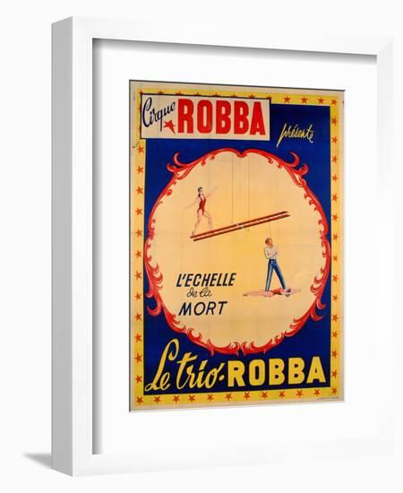 Poster Advertising the Ladder of Death at the 'Cirque Robba'-French School-Framed Giclee Print