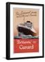 Poster Advertising the Liverpool Route to America and Canada with 'Cunard' Ferries, C.1950-null-Framed Giclee Print
