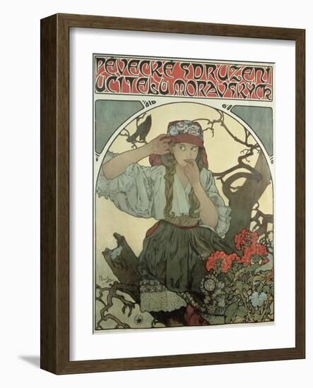 Poster Advertising the Moravian Teachers' Choir, 1911-Alphonse Mucha-Framed Giclee Print