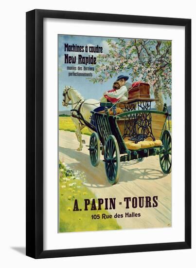 Poster Advertising the 'New Rapide' Sewing Machines, A. Papin Tours, 10 Rue Des Halles-null-Framed Giclee Print