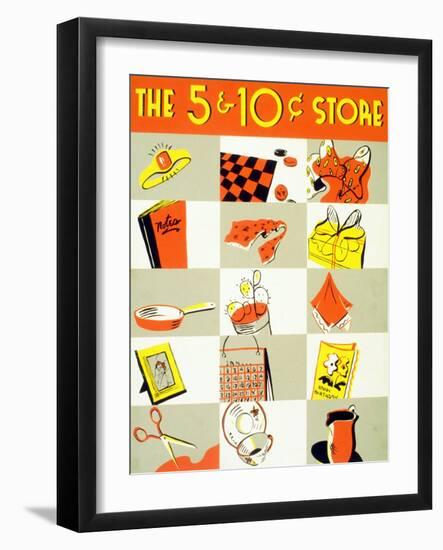 Poster Advertising the Nickel and Dime Store, 1941-null-Framed Giclee Print