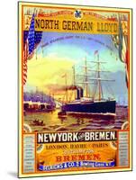 Poster Advertising the North German Lloyd Line, 1883-German School-Mounted Giclee Print