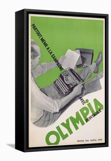 Poster Advertising the 'Olympia Portable' Typewriter-null-Framed Stretched Canvas