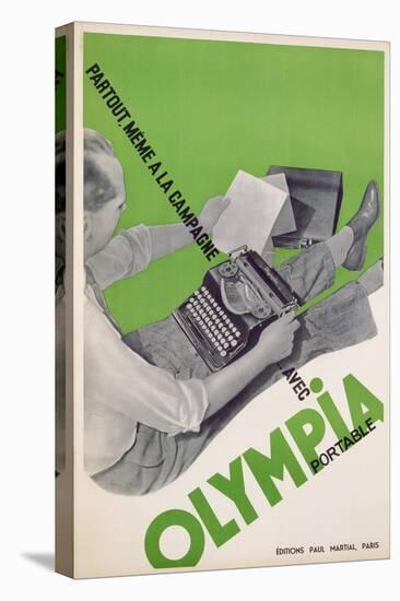 Poster Advertising the 'Olympia Portable' Typewriter-null-Stretched Canvas