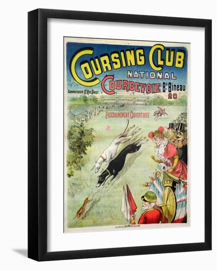 Poster Advertising the Opening of the Coursing Club at Courbevoie-null-Framed Giclee Print