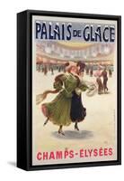 Poster Advertising the Palais De Glace Ice Rink on the Champs-Elysees-Albert Guillaume-Framed Stretched Canvas