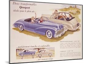 Poster Advertising the Peugeot 203, 1952-null-Mounted Giclee Print