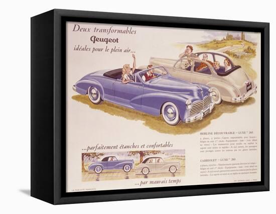 Poster Advertising the Peugeot 203, 1952-null-Framed Stretched Canvas