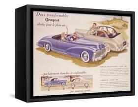 Poster Advertising the Peugeot 203, 1952-null-Framed Stretched Canvas