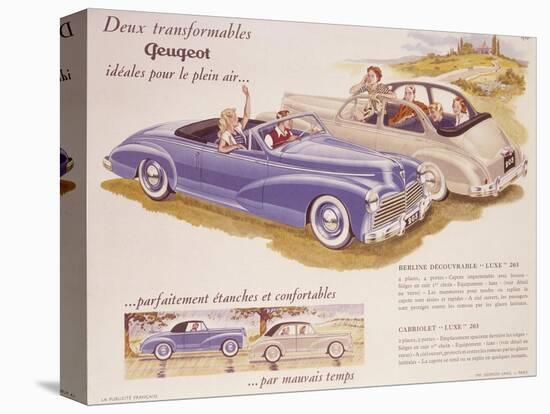 Poster Advertising the Peugeot 203, 1952-null-Stretched Canvas