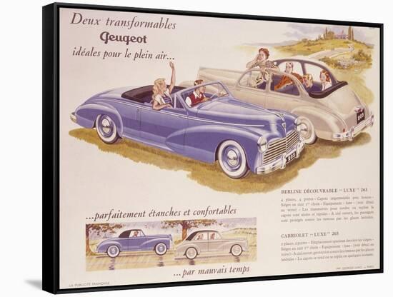 Poster Advertising the Peugeot 203, 1952-null-Framed Stretched Canvas