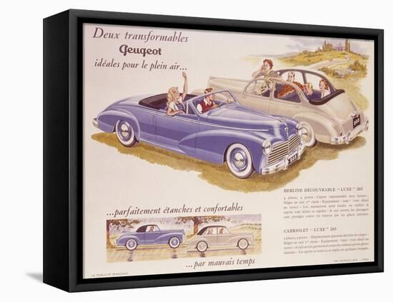 Poster Advertising the Peugeot 203, 1952-null-Framed Stretched Canvas