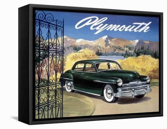Poster Advertising the Plymouth Special De Luxe Sedan, 1949-null-Framed Stretched Canvas