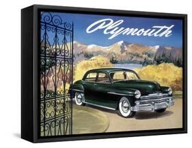 Poster Advertising the Plymouth Special De Luxe Sedan, 1949-null-Framed Stretched Canvas