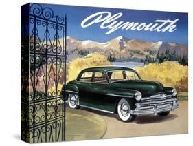 Poster Advertising the Plymouth Special De Luxe Sedan, 1949-null-Stretched Canvas