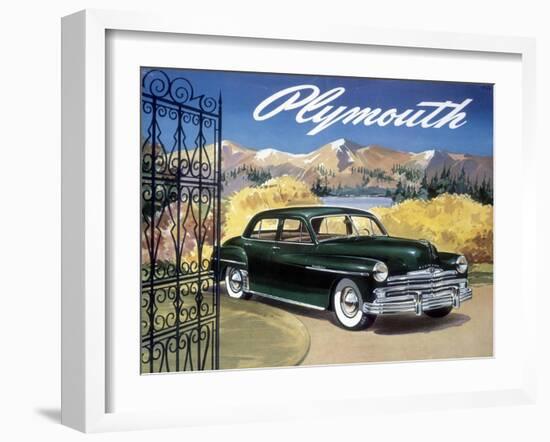 Poster Advertising the Plymouth Special De Luxe Sedan, 1949-null-Framed Giclee Print