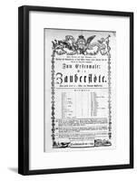 Poster Advertising the Premiere of "The Magic Flute" by Mozart at the Freihaustheater, 1791-null-Framed Giclee Print