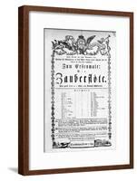 Poster Advertising the Premiere of "The Magic Flute" by Mozart at the Freihaustheater, 1791-null-Framed Giclee Print